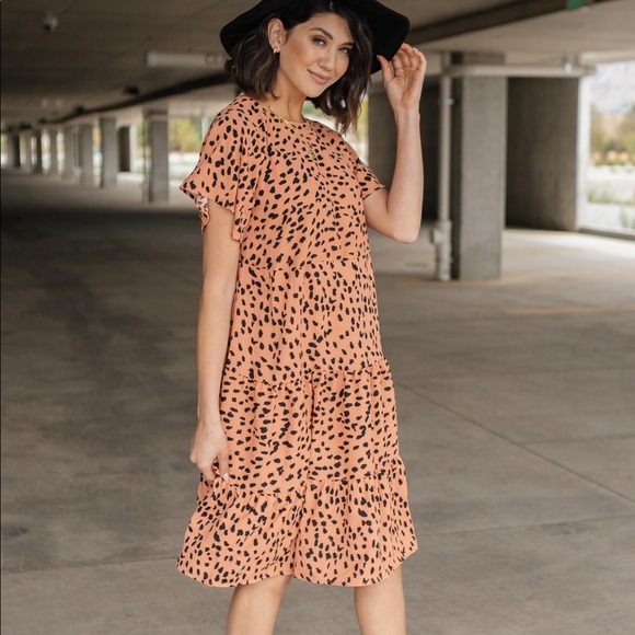 Fancy Tiered Dress In Sunrise - Size Small - Picture 2 of 5